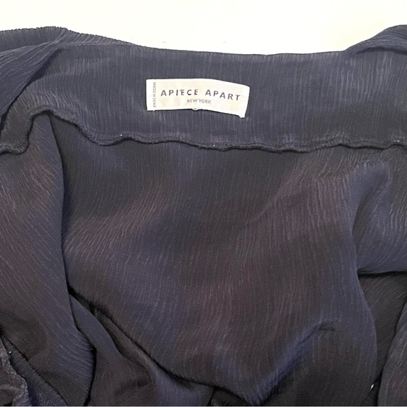 A piece apart Viga cold shoulder silk ruffle top size M blue - Picture 9 of 11